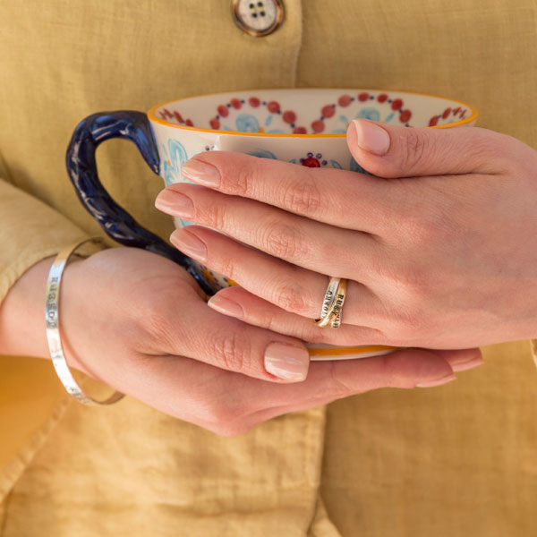 Gold and Silver Intertwining Name Ring